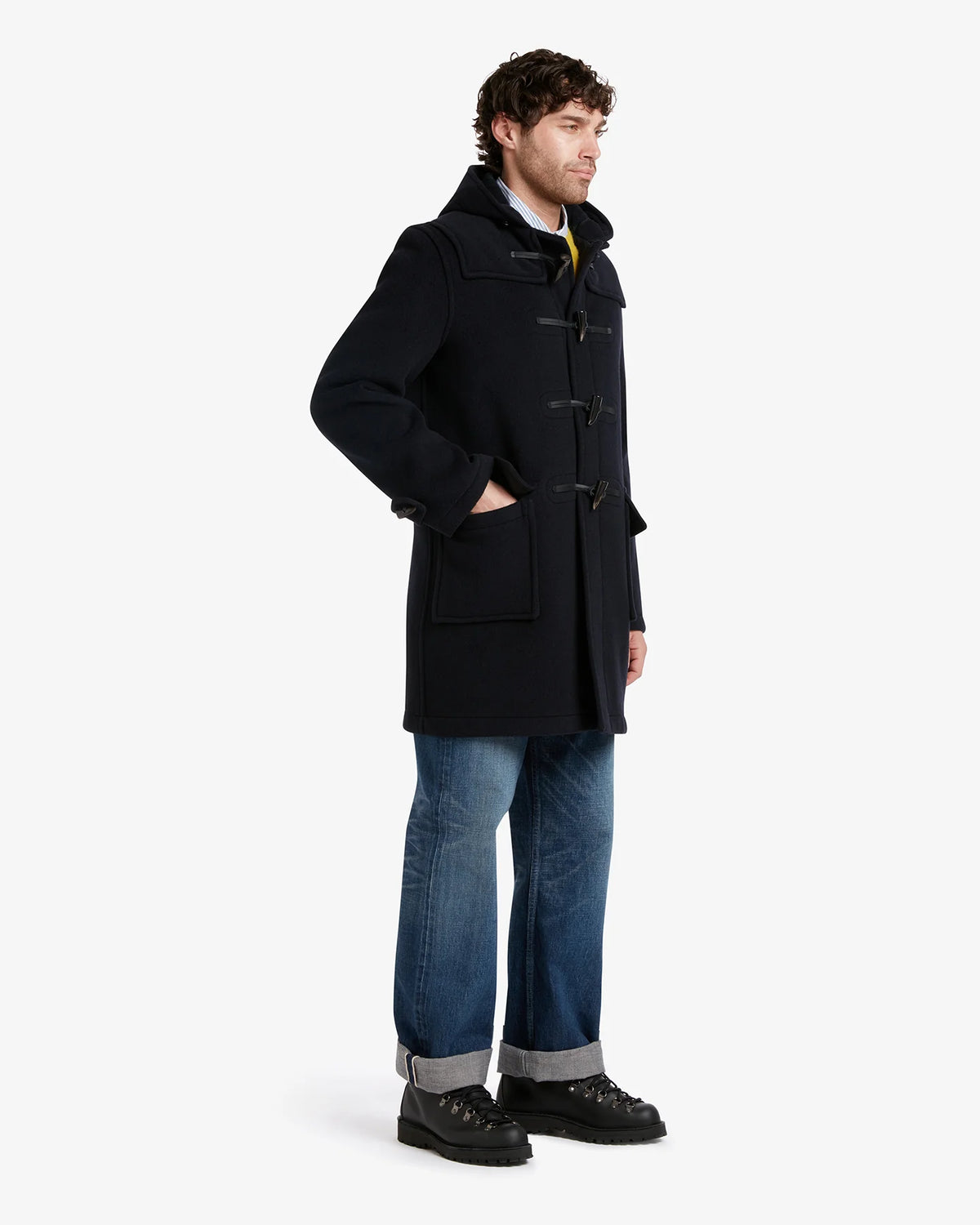Duffle-coat Gloverall Morris navy en laine pour homme, cinquième vue