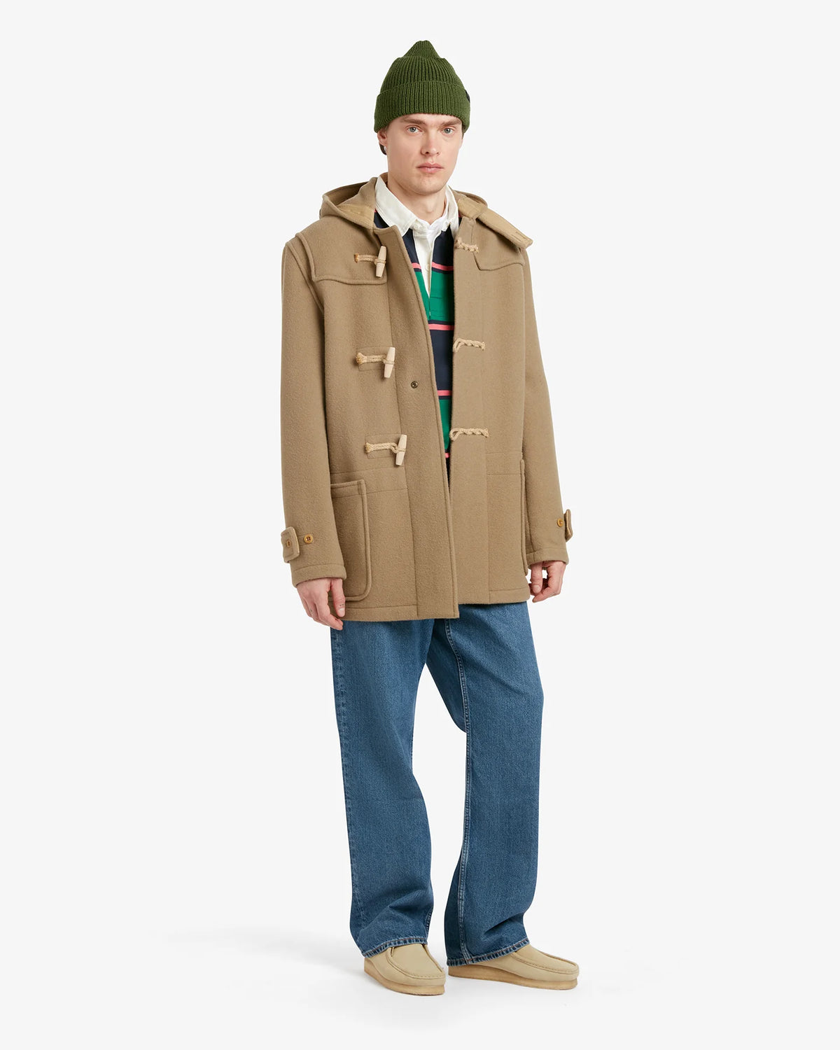 Duffle-coat mi-long Gloverall Monty camel en laine pour homme, sixième vue