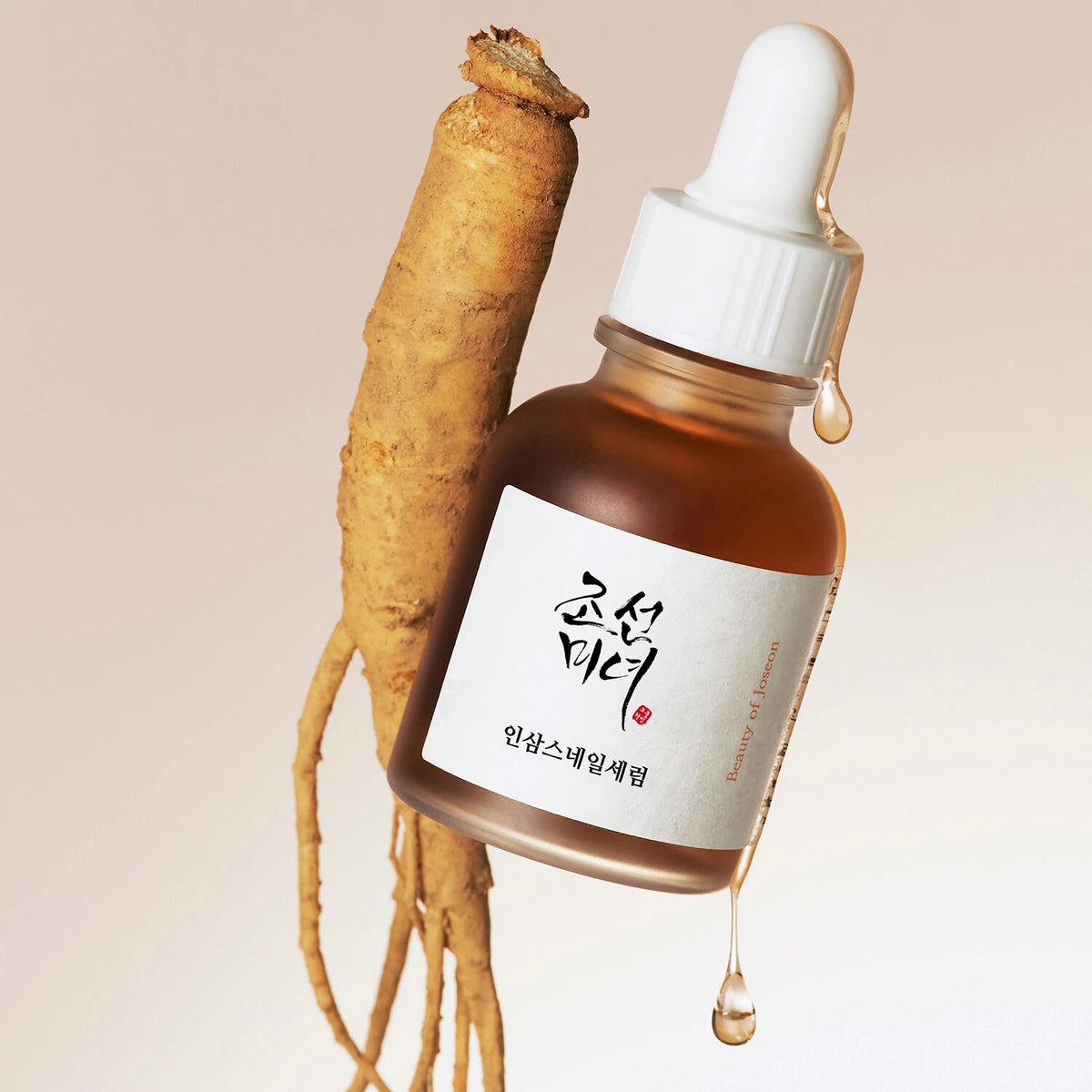 Sérum Revive ginseng et mucine d'escargot Beauty of Joseon, détail du packaging