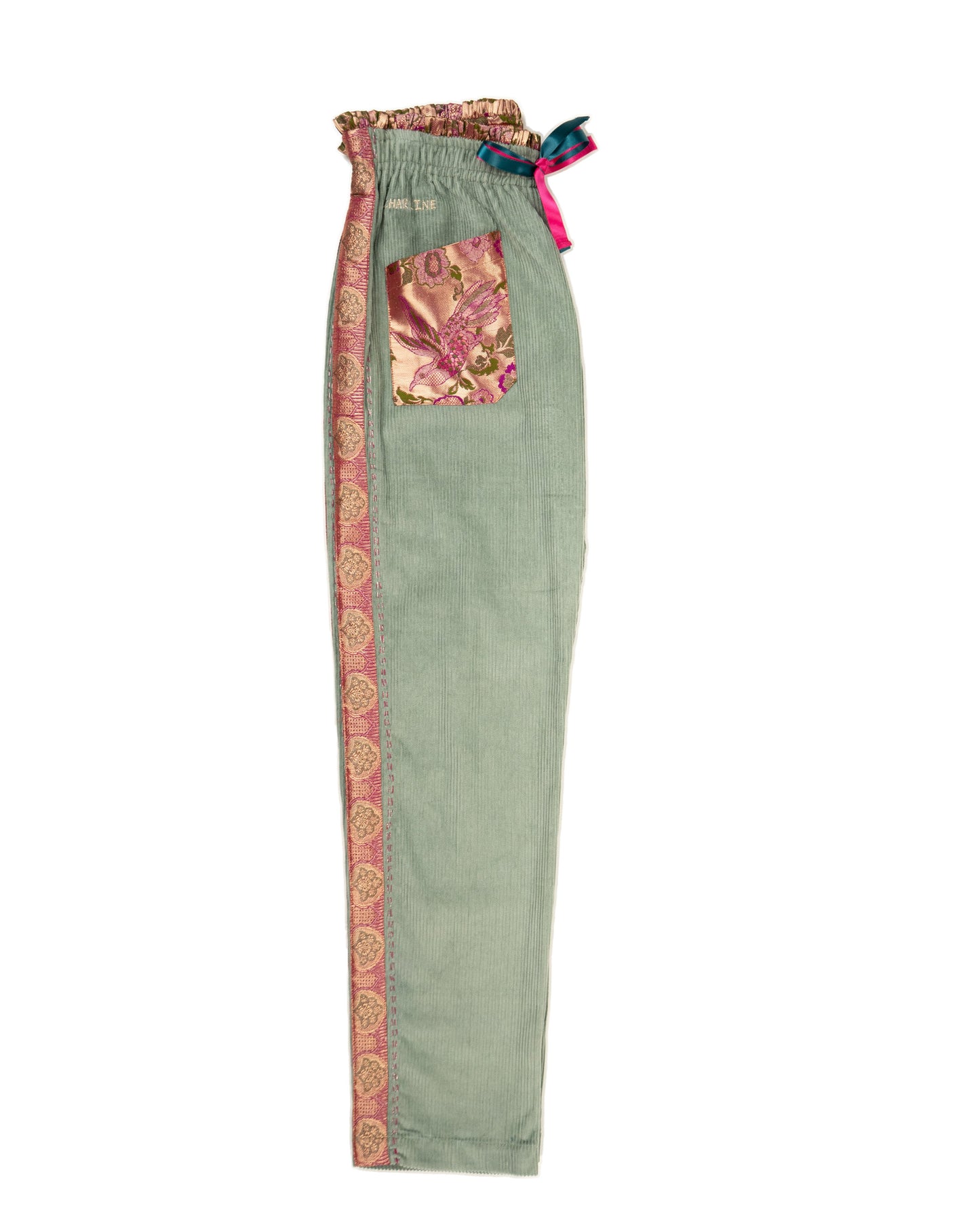 L'ÎLE BLEUE - BOUBOU CHARLINE BRODÉ VERT