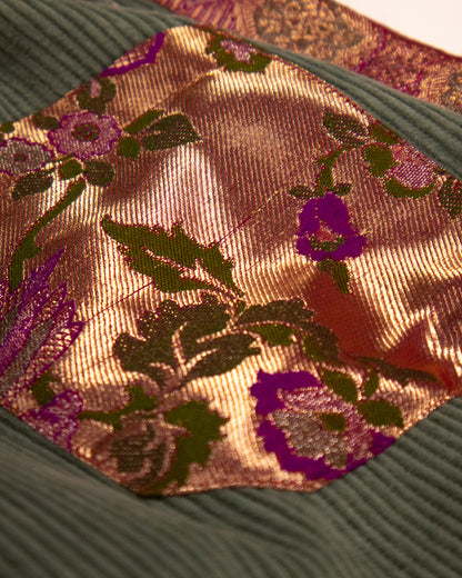 L'ÎLE BLEUE - BOUBOU CHARLINE BRODÉ VERT