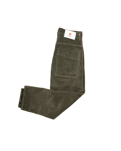 WOODEN - PANTALON VERT CÔTELÉ