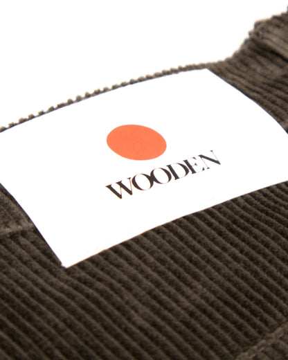 WOODEN - PANTALON VERT CÔTELÉ