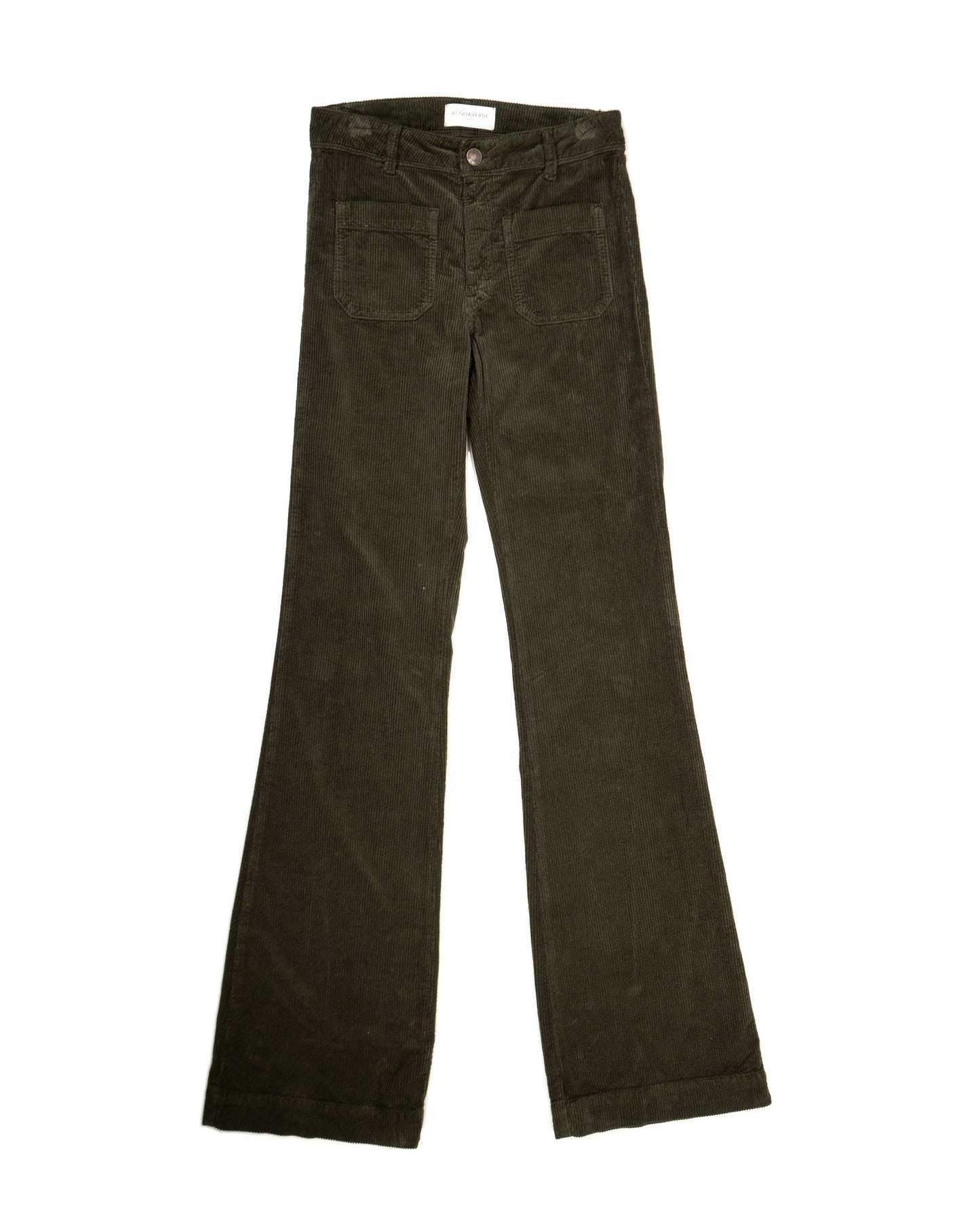 ACQUAVERDE - PANTALON VELOUR CHARLOTTE VERT FORET