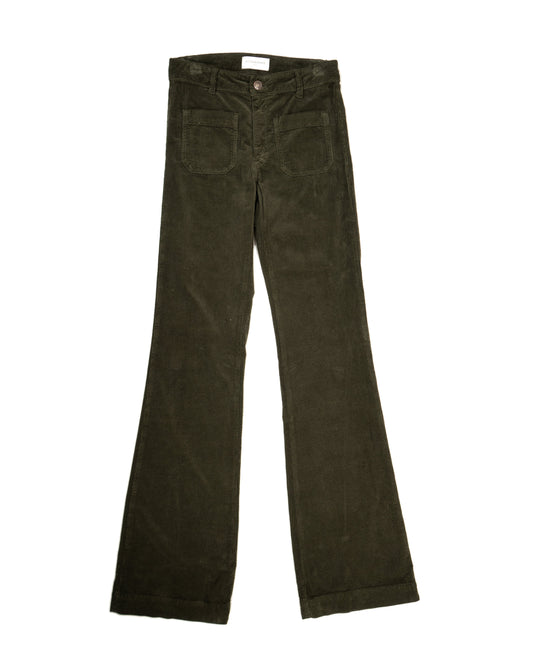 ACQUAVERDE - PANTALON VELOUR CHARLOTTE VERT FORET