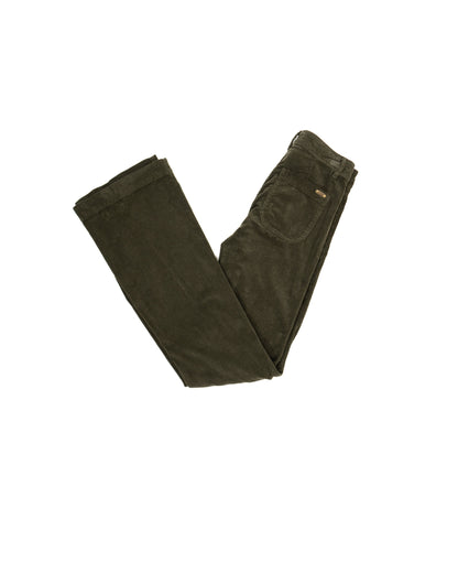 ACQUAVERDE - PANTALON VELOUR CHARLOTTE VERT FORET