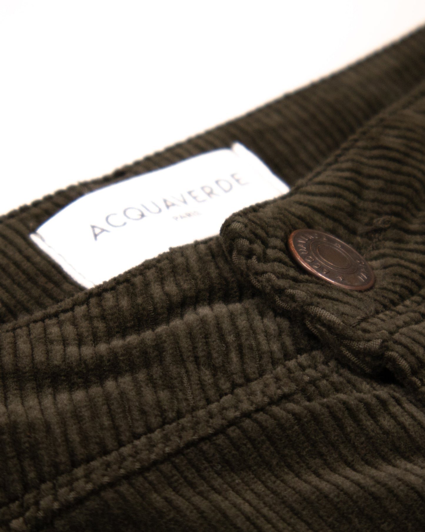 ACQUAVERDE - PANTALON VELOUR CHARLOTTE VERT FORET