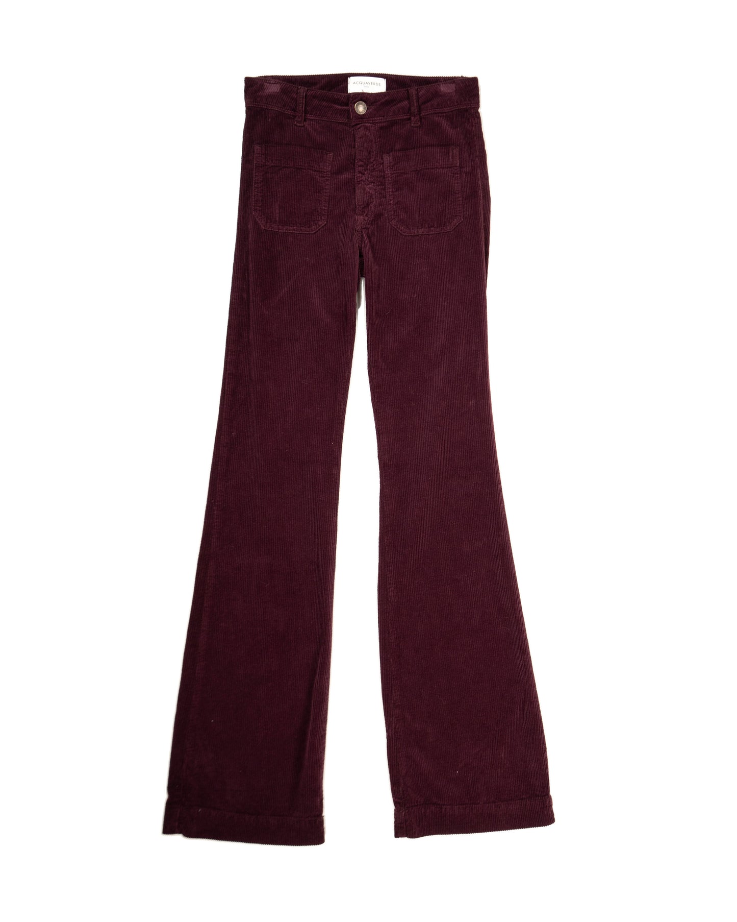 ACQUAVERDE - PANTALON VELOUR CHARLOTTE AUBERGINE
