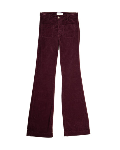 ACQUAVERDE - PANTALON VELOUR CHARLOTTE AUBERGINE