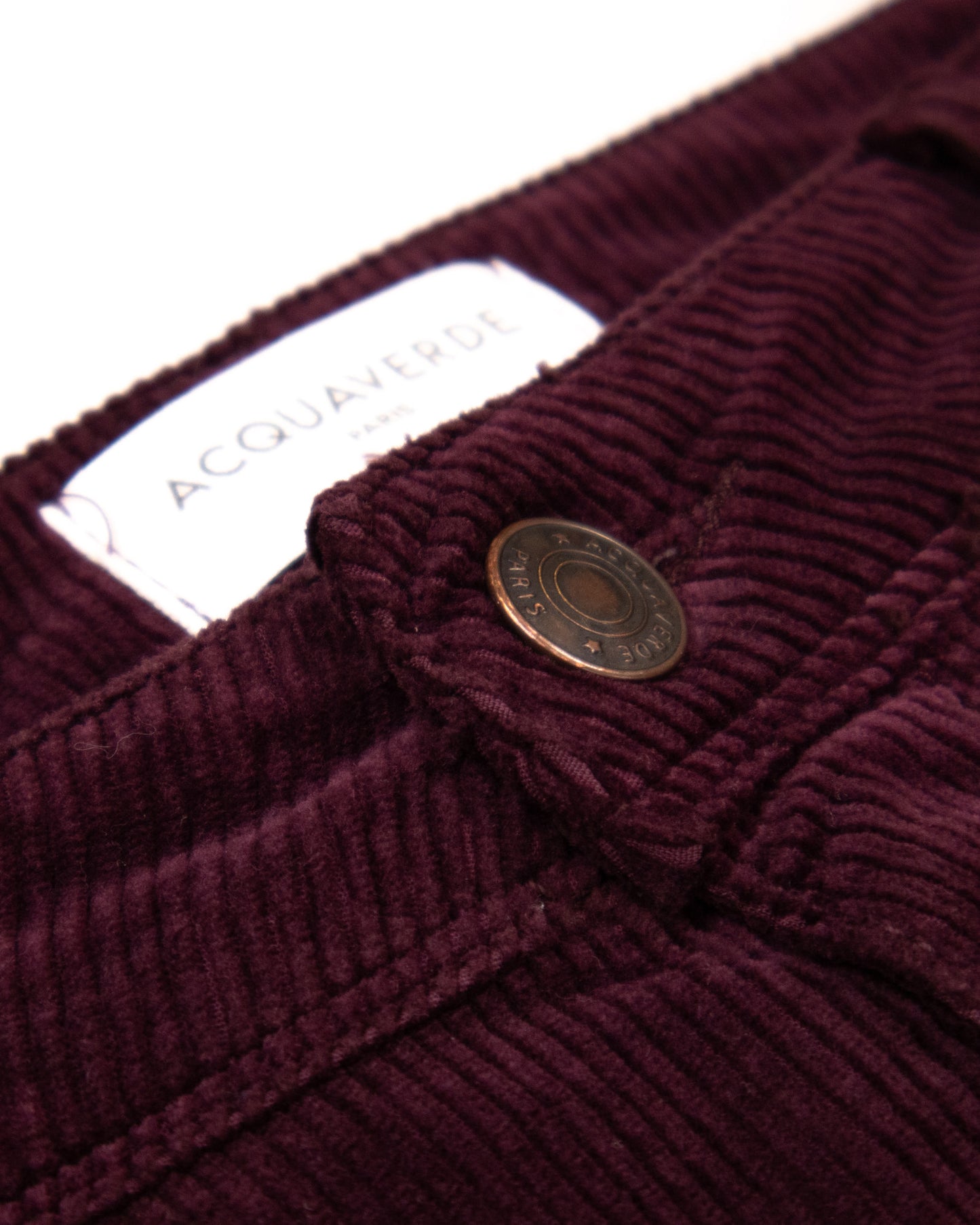 ACQUAVERDE - PANTALON VELOUR CHARLOTTE AUBERGINE