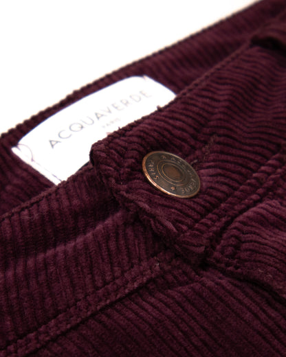 ACQUAVERDE - PANTALON VELOUR CHARLOTTE AUBERGINE