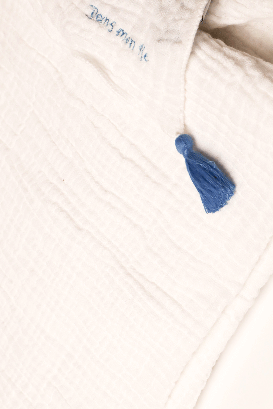 L'ÎLE BLEUE - SERVIETTE PAREO EN GAZE DE COTON BLANC