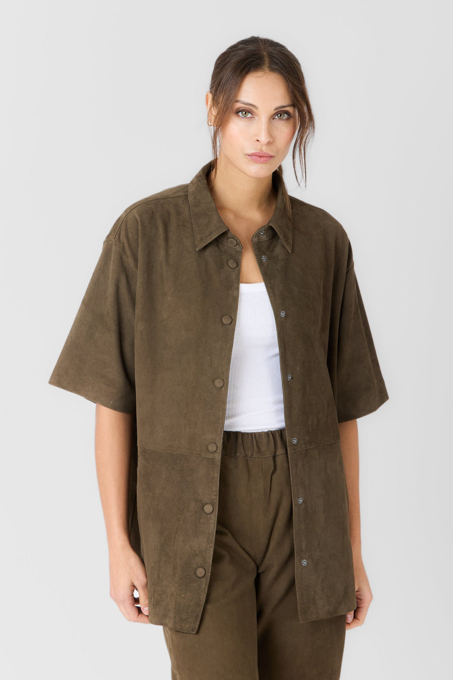 SERGE PARIENTE - Chemise en Chèvre Velours