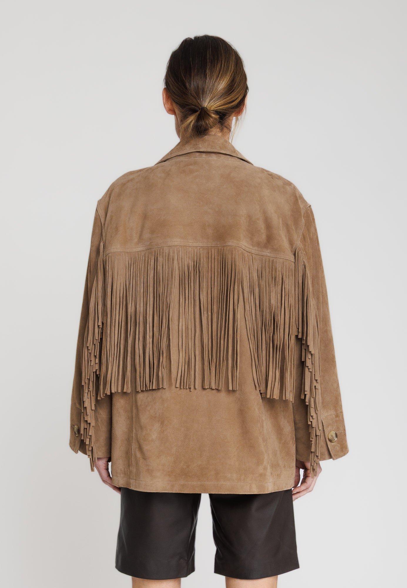 SERGE PARIENTE - VESTE EN CHÈVRE À FRANGES