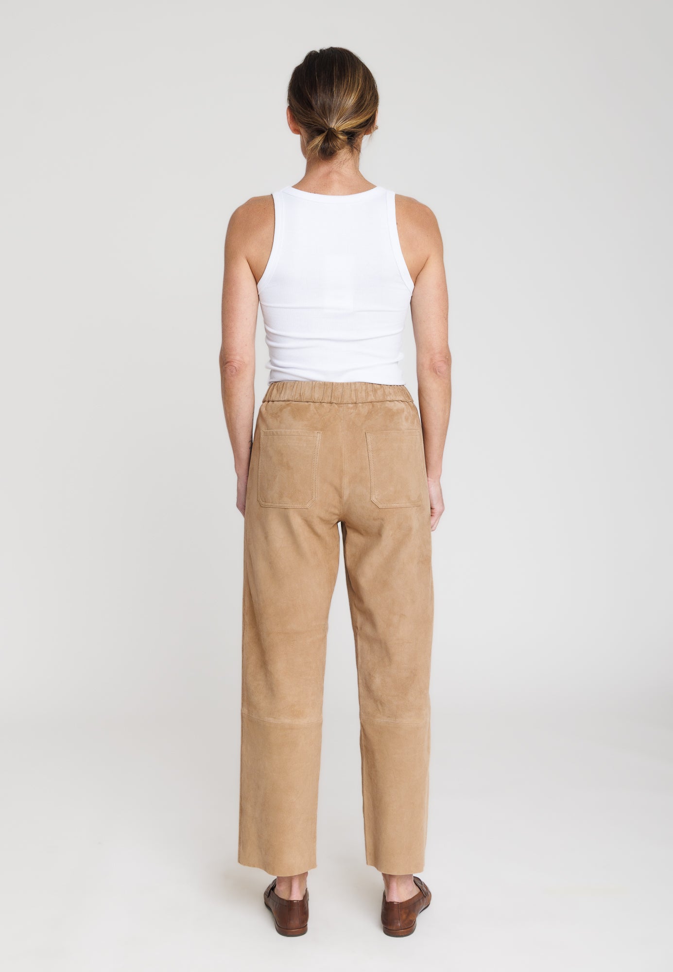 SERGE PARIENTE - PANTALON EN CHÈVRE BEIGE