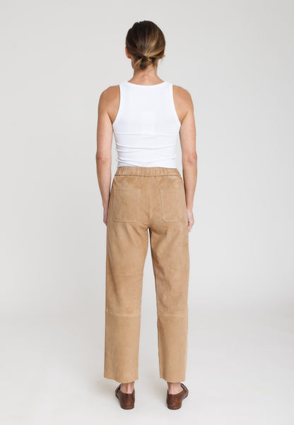 SERGE PARIENTE - PANTALON EN CHÈVRE BEIGE