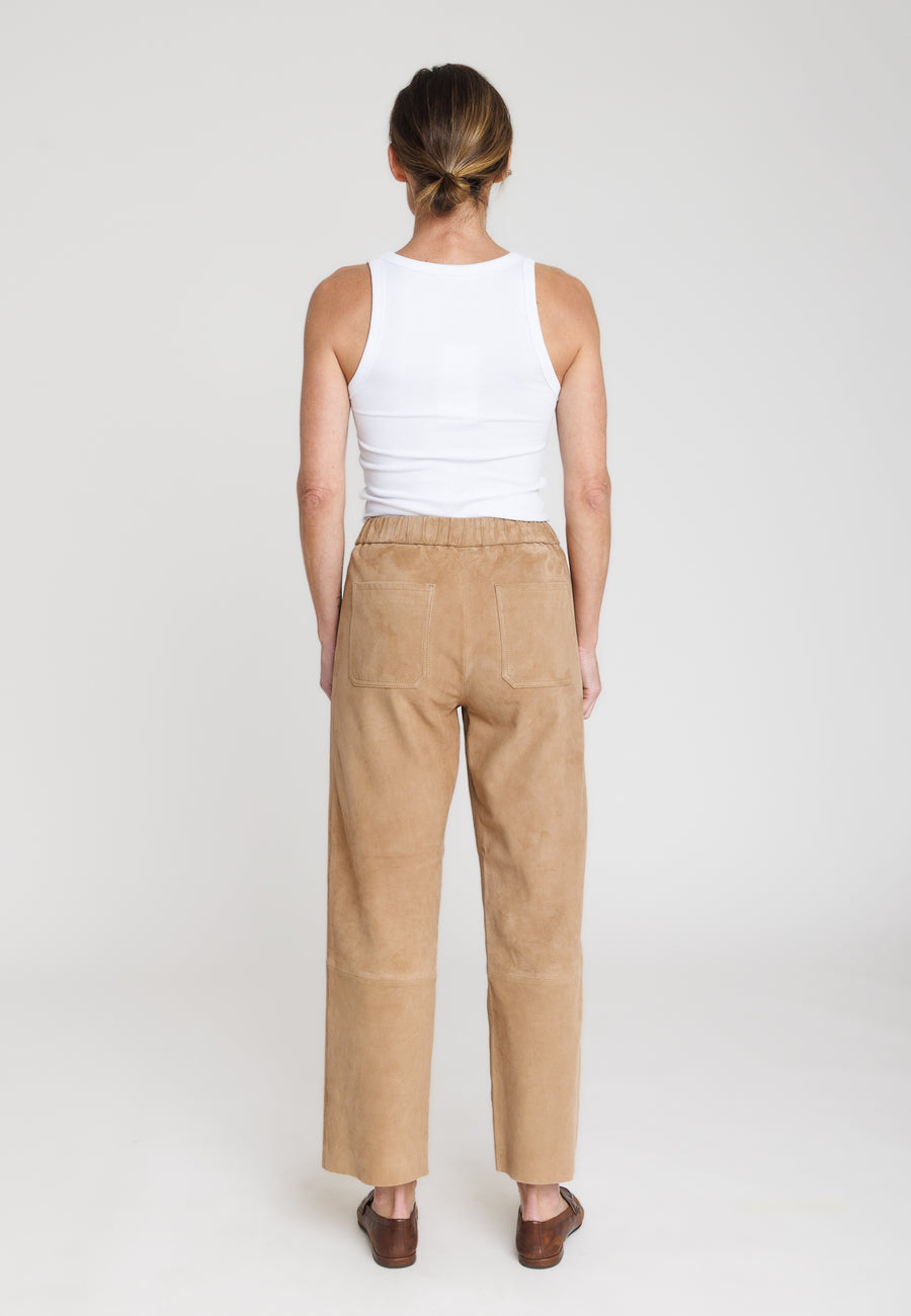 SERGE PARIENTE - PANTALON EN CHÈVRE BEIGE