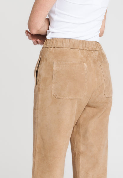 SERGE PARIENTE - PANTALON EN CHÈVRE BEIGE