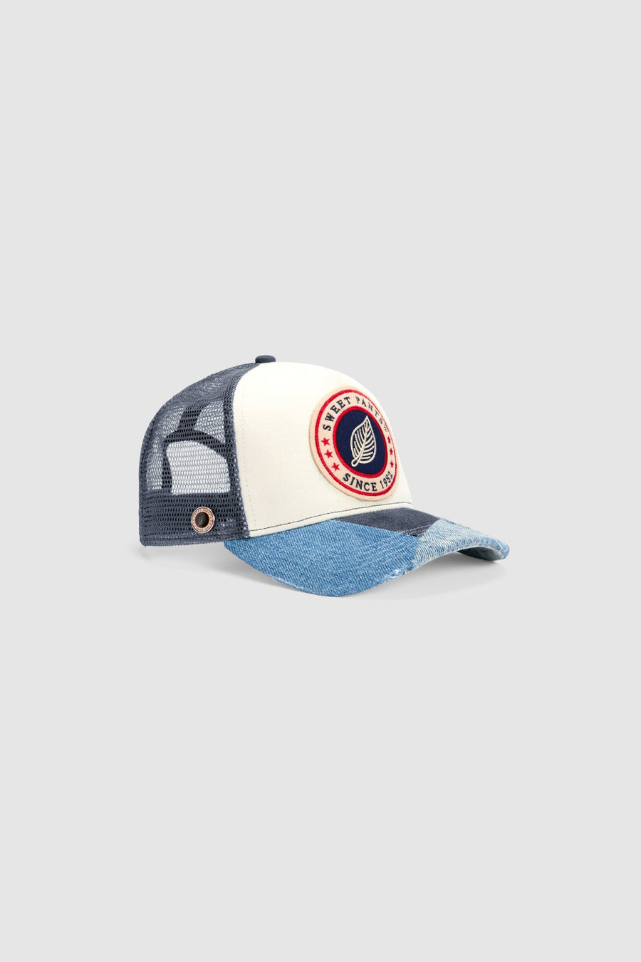Casquette trucker Sweet Pants Patchwork coloris night, vue de détail