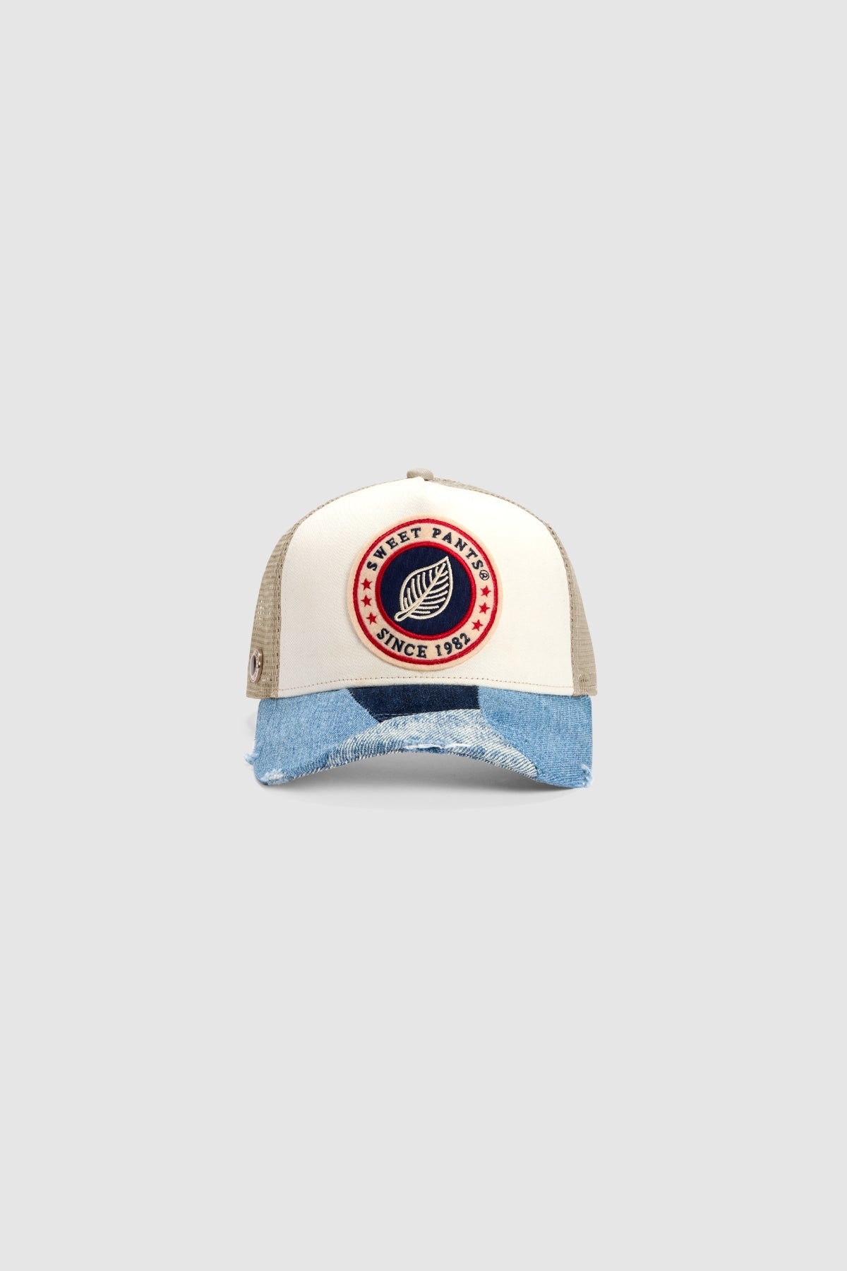 Casquette trucker Sweet Pants Patchwork coloris white pepper, vue principale