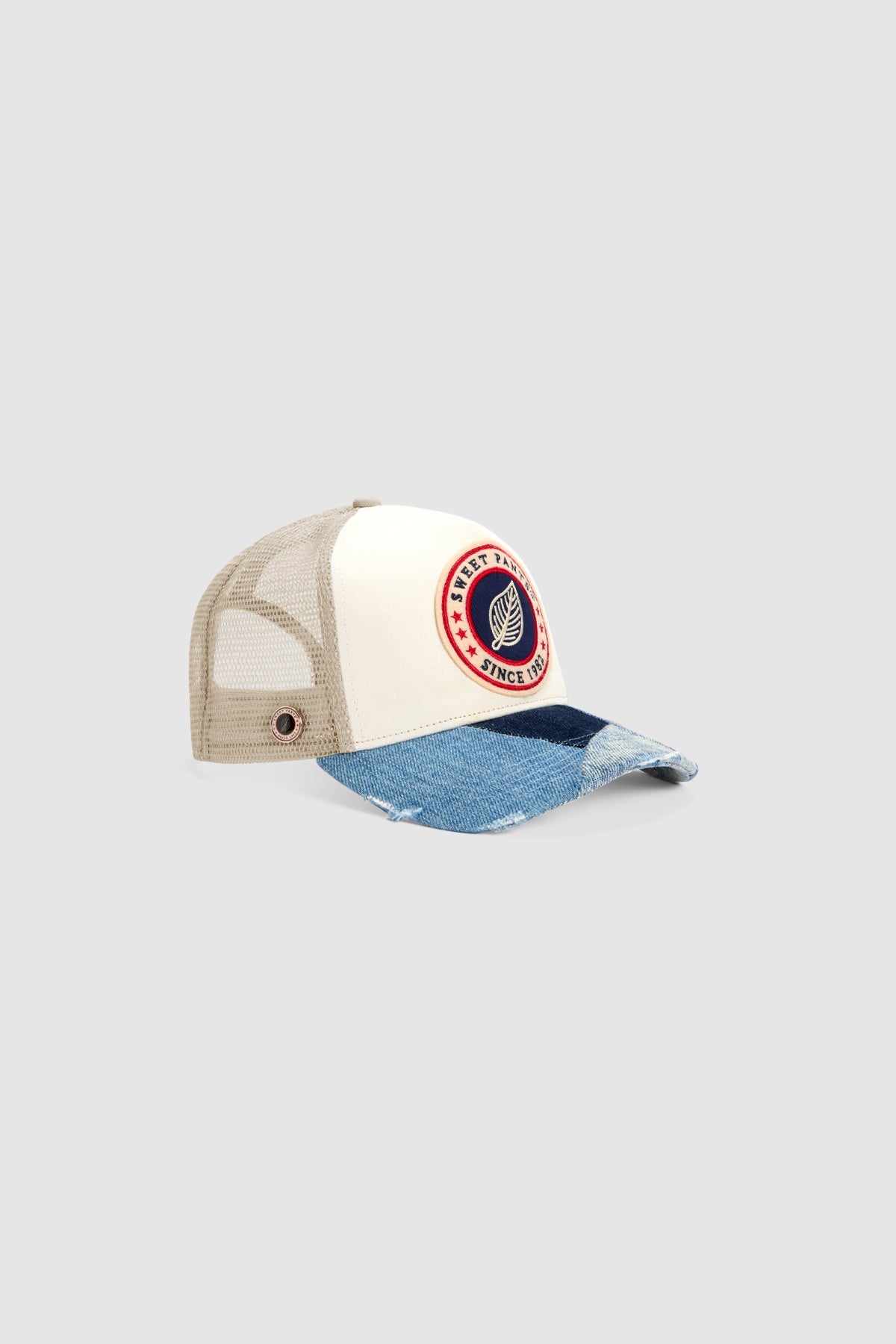 Casquette trucker Sweet Pants Patchwork coloris white pepper, vue complémentaire