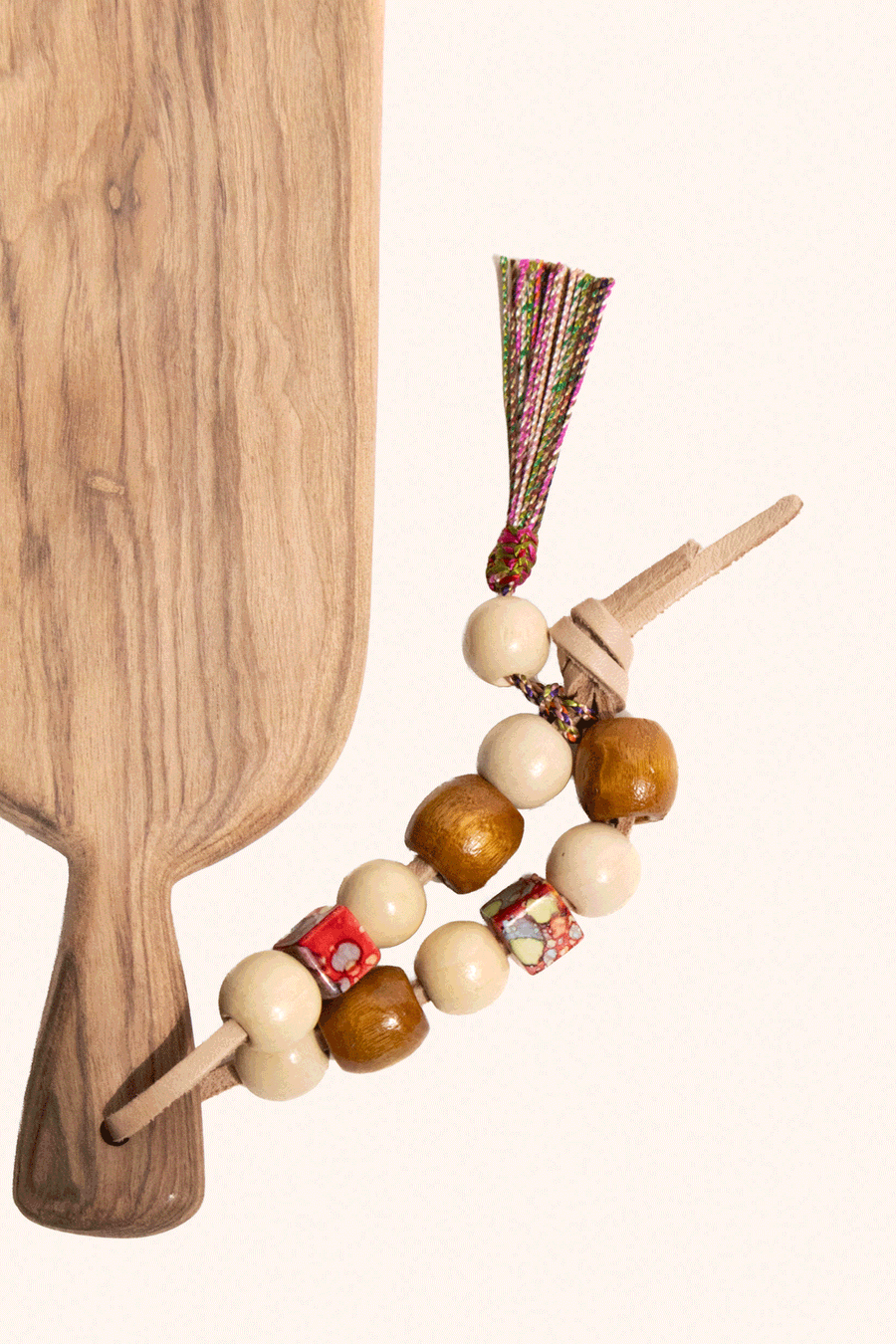 L'ÎLE BLEUE - PLANCHE EN BOIS À PERLES