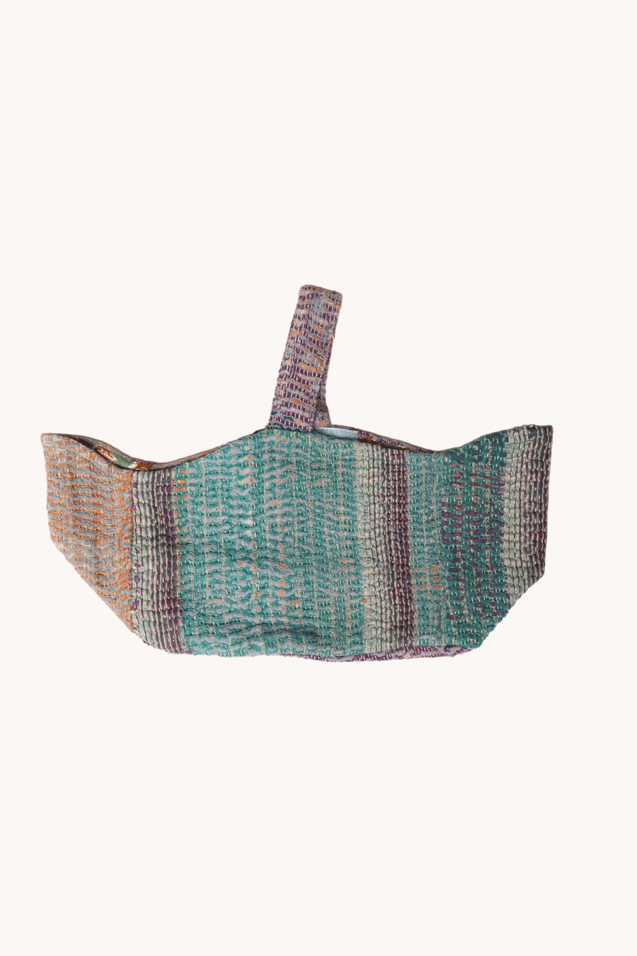 L'ÎLE BLEUE - PANIÈRE DE RANGEMENT EN KANTHA VERT ET VIOLET
