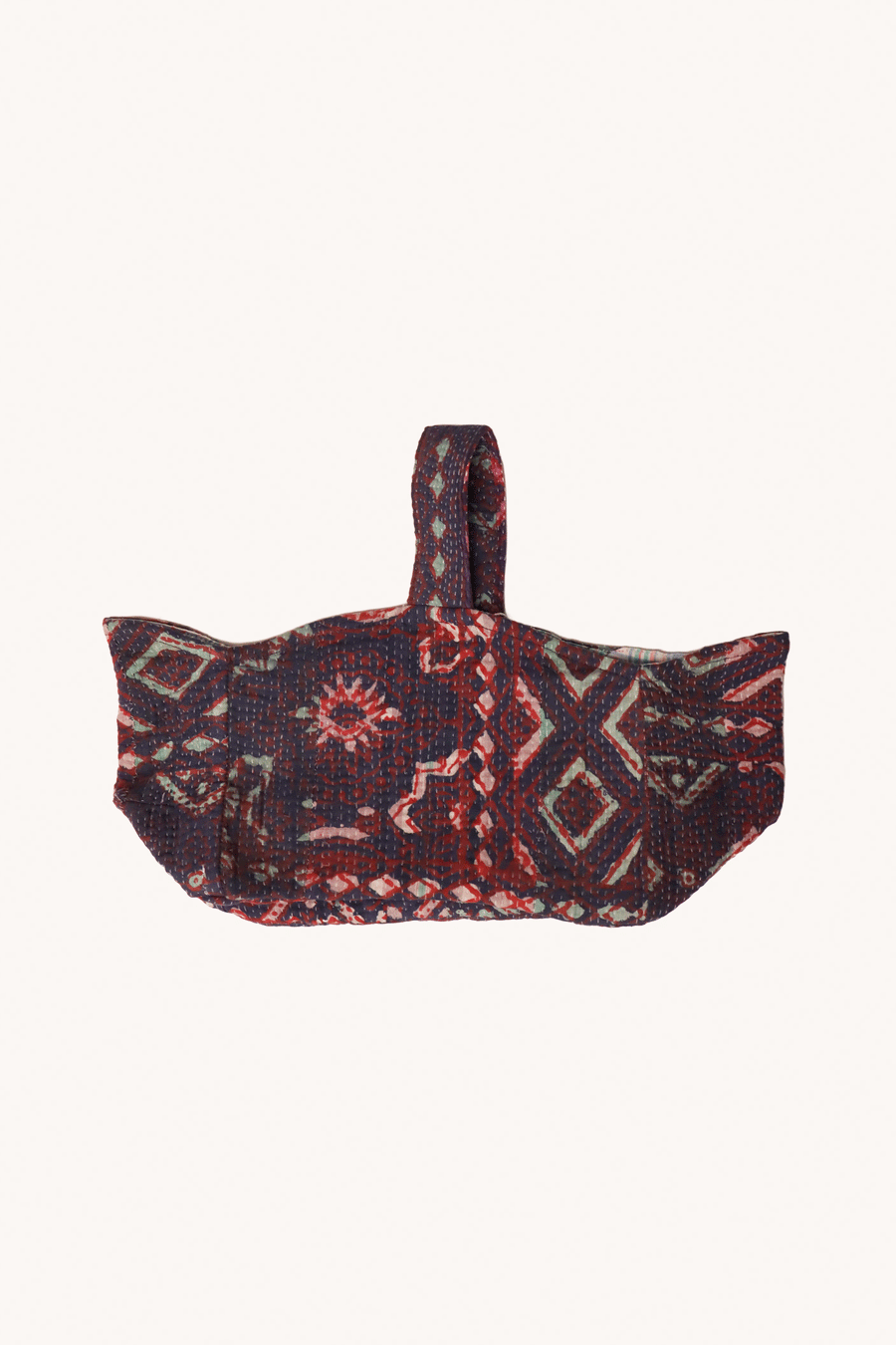 L'ÎLE BLEUE - PANIÈRE DE RANGEMENT EN KANTHA ROUGE