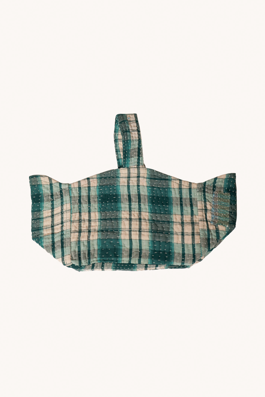 L'ÎLE BLEUE - PANIÈRE DE RANGEMENT EN KANTHA BLEU ET VERT
