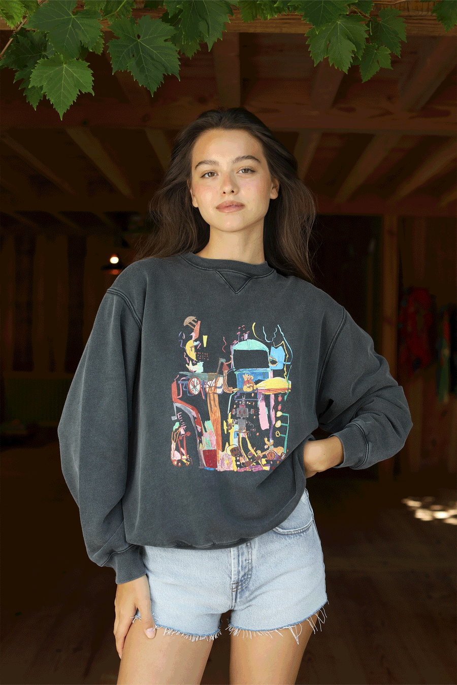 G.KERO - SWEAT MARLOW MUMMY POUR FEMME NOIR ET MULTICOLORE