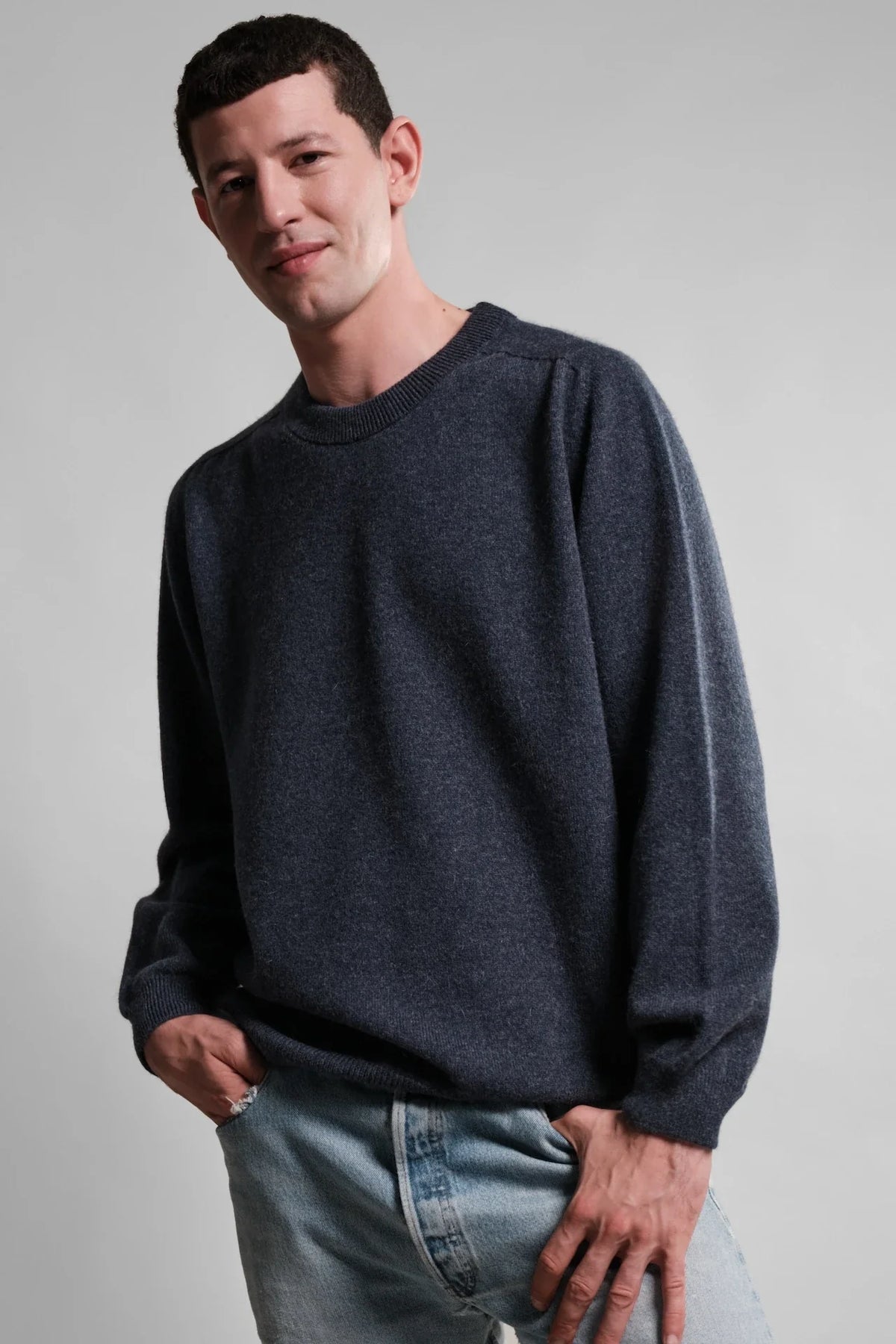 Pull col rond Nitto Knitwear Armen Navy Mix, vue principale