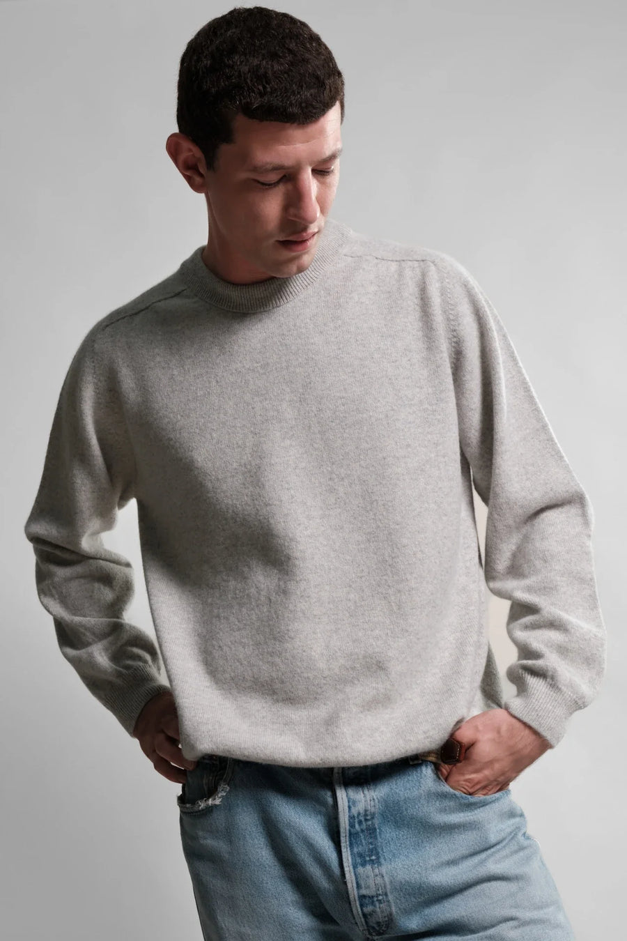 Pull homme Armen Nitto Knitwear en laine et angora Silver
