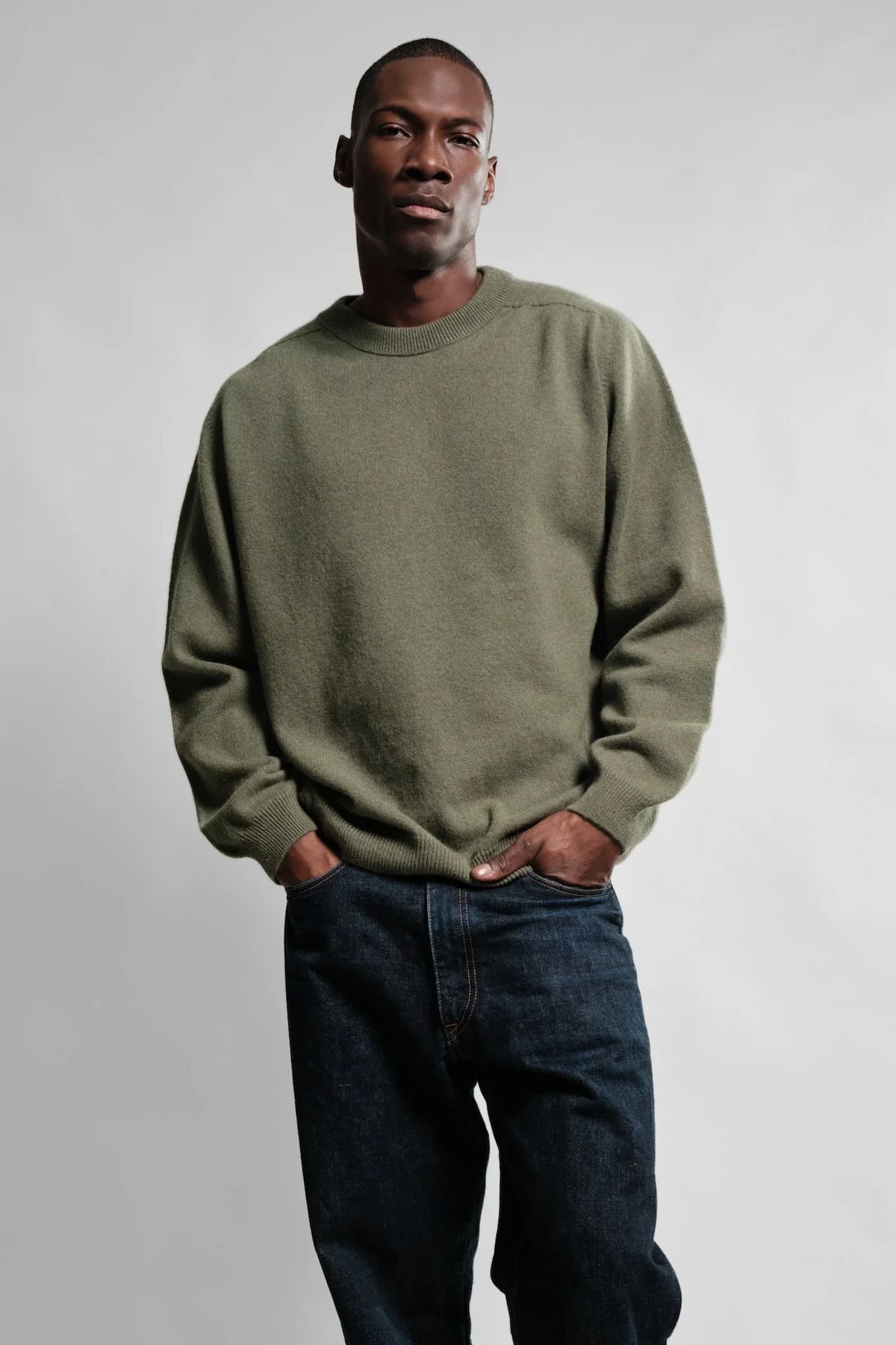 Pull homme Armen Nitto Knitwear en laine et angora vert