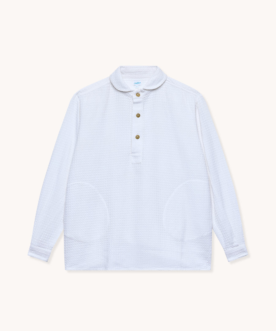 L'ÎLE BLEUE - TUNIQUE HOMME "PABLO" NID D'ABEILLE GROS BOUTONS