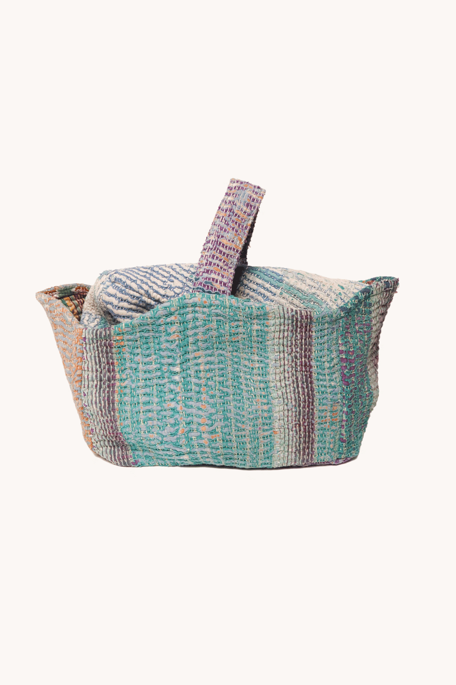 L'ÎLE BLEUE - Panier de rangement Khanta vert et violet