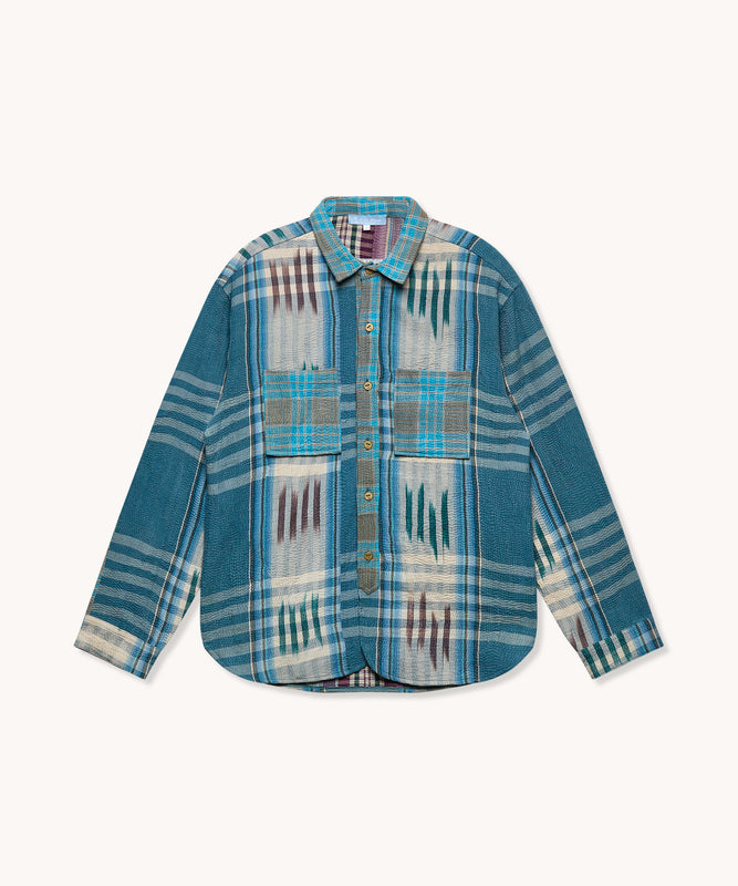 L'ÎLE BLEUE - SURCHEMISE PAUL SUZANI EN KANTHA