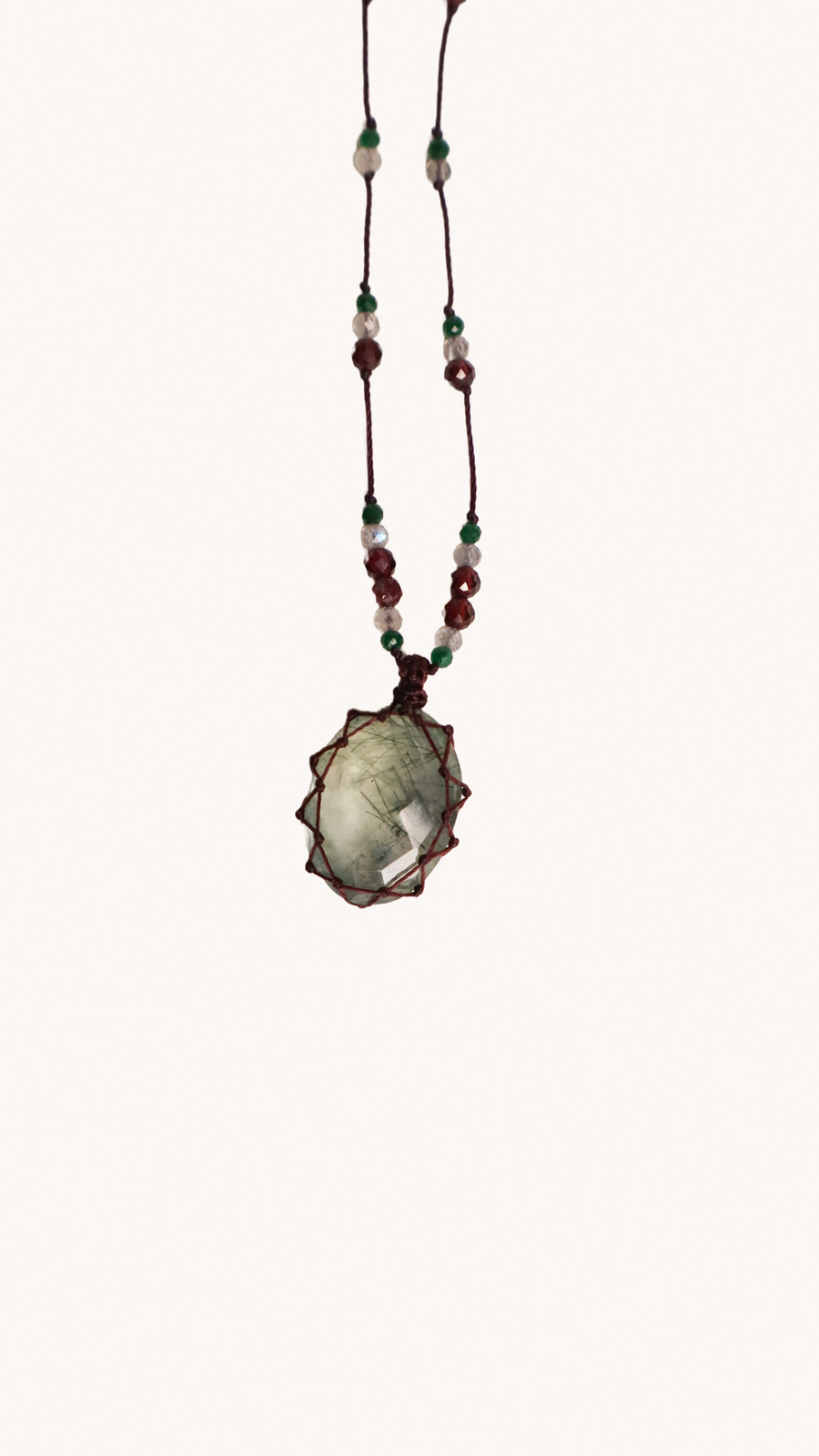 RHAKI ME - Collier Pour Femme En Prehnite Vert