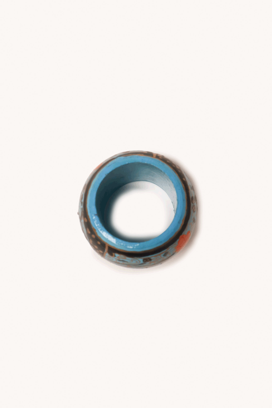 L'ÎLE BLEUE - ROND DE SERVIETTES BLEU À FLEURS