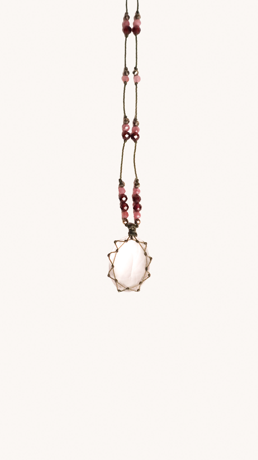 RHAKI ME - Collier Pour Femme En Quartz Rose