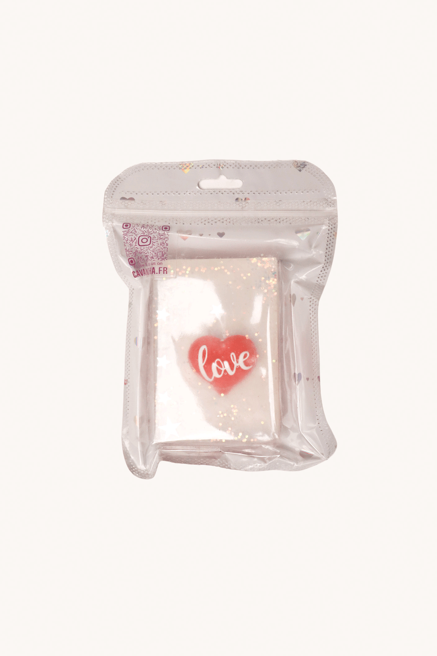 CAVANCHA - SAVON LOVE PAILLETTE COEUR ROUGE