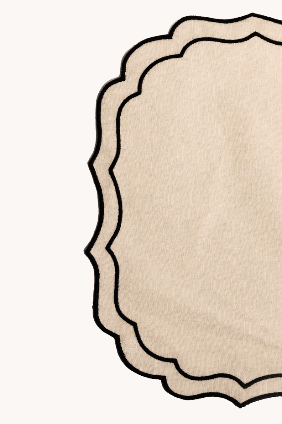 MARIAIDA HOME - SET DE TABLE CARRE BEIGE ET NOIR x2