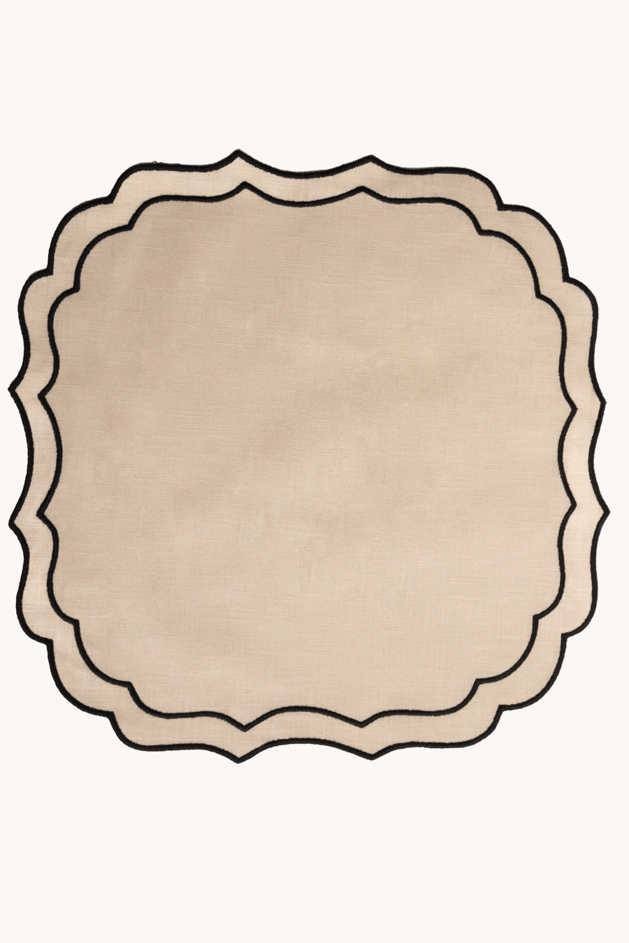 MARIAIDA HOME - SET DE TABLE CARRE BEIGE ET NOIR x2