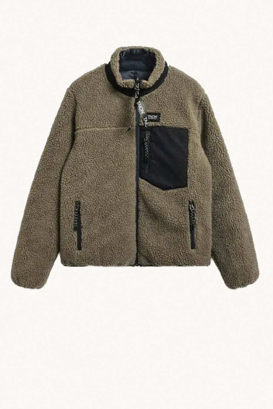 TAION - VESTE BOA RÉVERSIBLE NAVY BEIGE