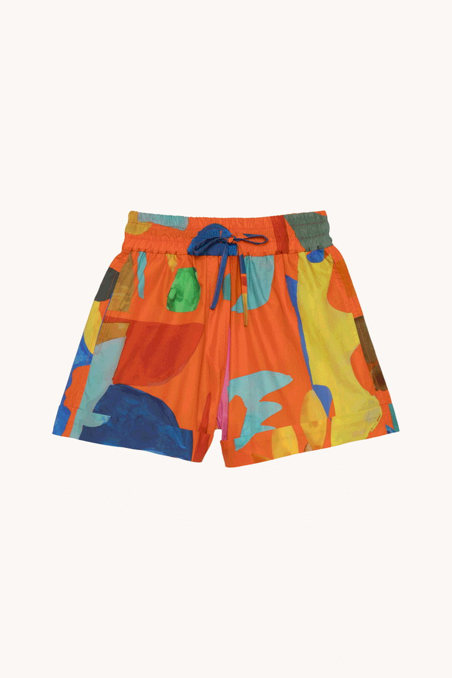 G.KERO - SHORT VENICE À MOTIFS GEOMÉTRIQUES ORANGE
