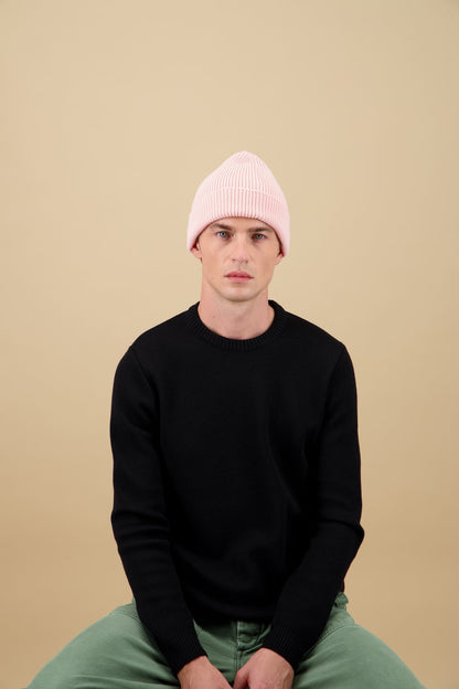 NITTO KNITWEAR - Bonnet Rose Pâle