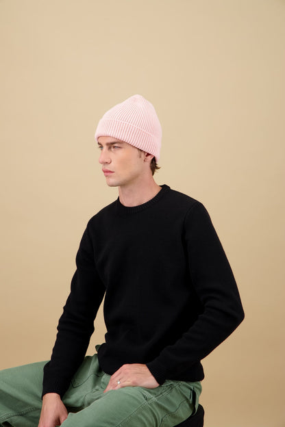 NITTO KNITWEAR - Bonnet Rose Pâle