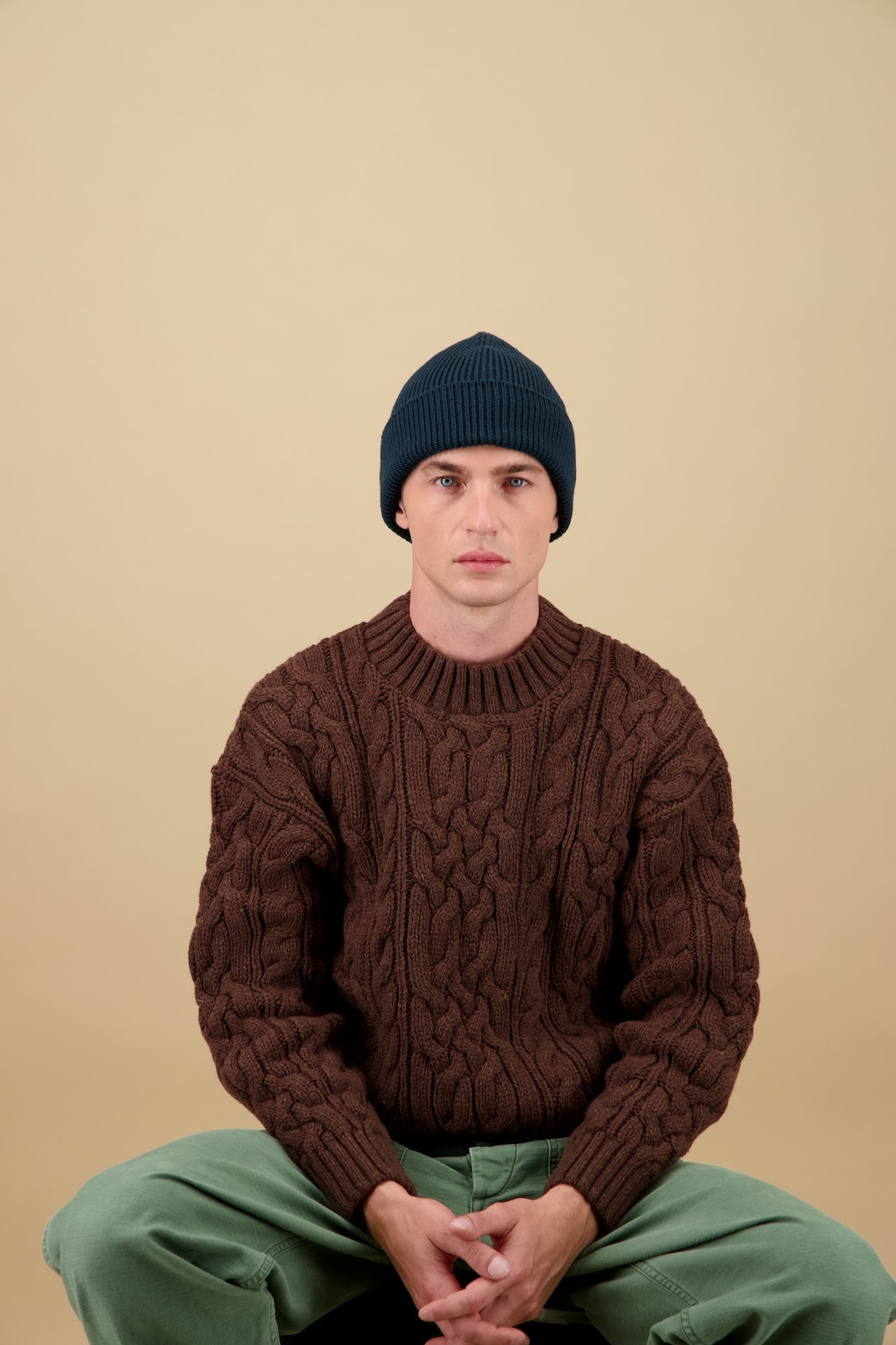 NITTO KNITWEAR - Bonnet Vert Bouteille