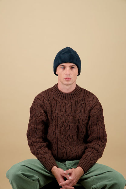 NITTO KNITWEAR - Bonnet Vert Bouteille