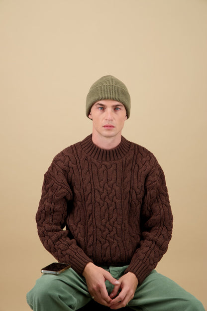 NITTO KNITWEAR - Bonnet Vert Militaire