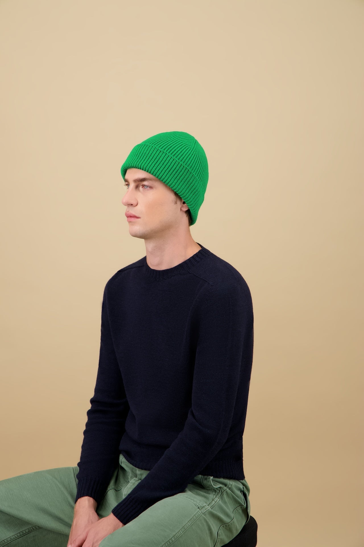 NITTO KNITWEAR - Bonnet Vert Pomme